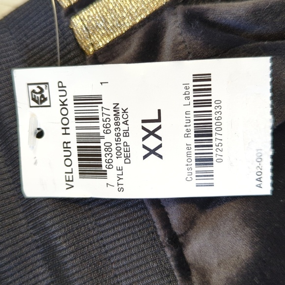 INC International Concepts Men's Side Stripe Black Velour Joggers NWT Size 2XL - Picture 8 of 16